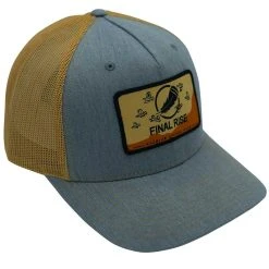 Final Rise Patch Trucker Hat -Superfeet Shop final rise patch cap gray.gold 3