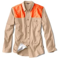 Orvis Men's Midweight Shooting Long Sleeve Shirt -Superfeet Shop orvis men s midweight shooting long sleeve shirt sand blaze
